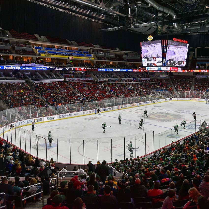 hocky game being played in an arena